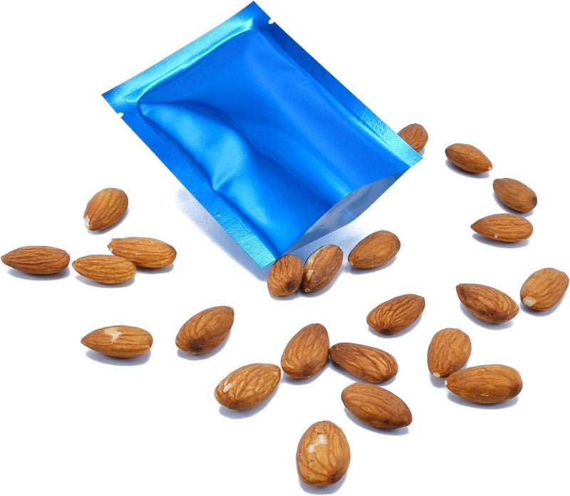 QQ Studio 100 PCS Metallic Mylar Foil Open Top Sealable Bags (8x12cm(3.1x4.7"), 100x Dark Blue) - Image 2